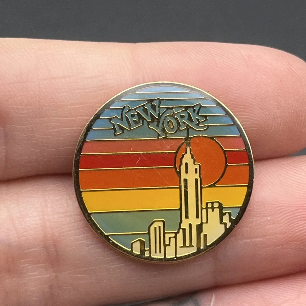 New York City Sunrise Cityscape Lapel‎ Hat Pin